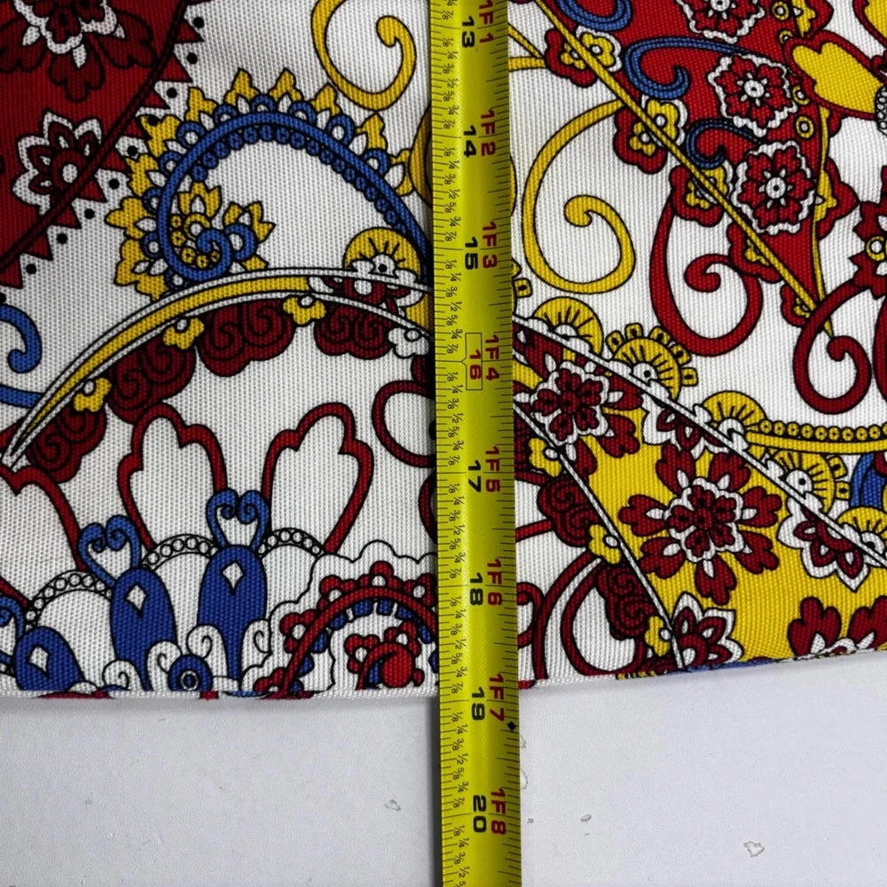 Talbots Womens Red Blue Yellow Paisley Print Pencil Skirt Size 6 Side Zip Lined‎
